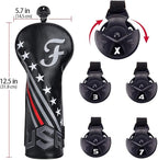 Big Teeth Golf Cover USA Stripe and Star Headcover Covers, Driver Fairway Wood - Image 3