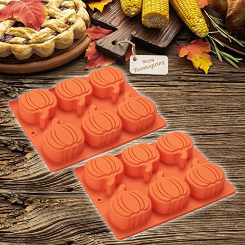 Pumpkin Muffin Mold 3 Pack Pumpkin Cake Pan Silicone Molds, Mini Cake Trays Thanksgiving Halloween Baking Molds Cupcake Pan Hot Chocolate Bomb Mold for Thanksgiving Fall Baking - Image 7
