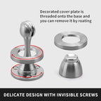 YAGU Silver Door Stopper 4 Pack Magnetic Door Stops Zinc Alloy Brushed Nickel - Image 7
