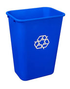 Amazon Basics Trash Can, Rectangular Commercial Office Wastebasket, Recycle Logo - Image 2