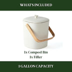 Bamboozle Countertop Compost Bin Kitchen | 1 Gallon | Odorless Composting Bin - Image 3