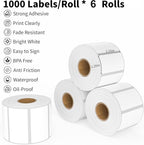 2.25 x 1.25 Thermal Labels, Printable Blank Label Stickers 6000 Label Papers - Image 6