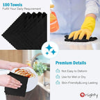 Orighty Black Microfiber Cleaning Cloth, 100 Pack Highly Absorbent Cleaning - Image 5