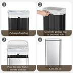 AthLike Trash Can, Stainless Steel Kitchen Garbage Can, Step Waste Bin - Image 9
