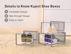 Kuject X-Large Shoe Storage Boxes Organizers Clear Plastic Stackable 12 Pack - Image 4