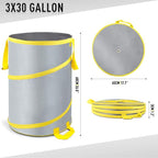 30 Gallon Collapsible Trash Can 3 Pack, Garden Bag Pop Up Camping Trash can - Image 7