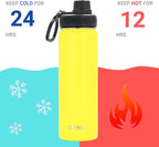 DRINCO Stainless Steel Water Bottle Spout Lid Vacuum Insulated Double Wall - Image 3