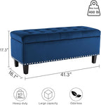 Ottoman with Storage, Storage Ottoman Bench with Button-Tufted, Upholstered End - Image 2