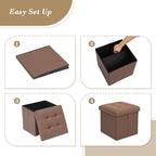 Athena Collection 15" Storage Ottoman Bench Folding Bench - Image 8