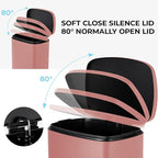 8 Gal Kitchen Trash Can, 30L Recycling or Garbage Bin, Brushed Stainless Steel - Image 3