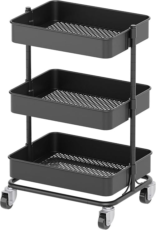 3 Tier Modern Metal Rolling Tool Cart by Unknown
