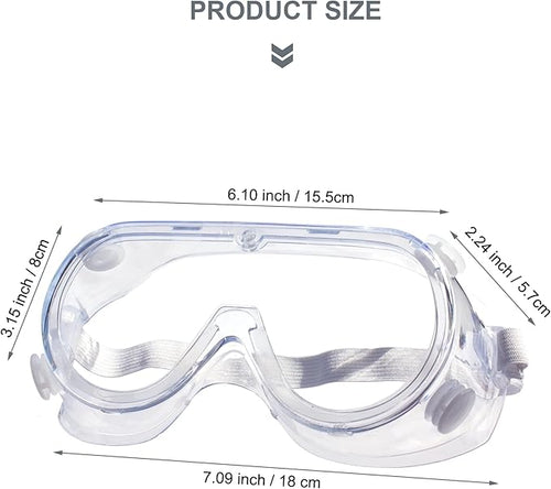 3 Pack Safety Goggles Protective Adjustable Goggles Over Glasses Splash Eye - Image 2
