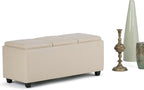SIMPLIHOME Avalon 42 inch Wide Contemporary Rectangle Storage Ottoman in Satin - Image 3