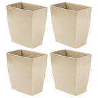 iDesign Small Rectangular Bathroom Trash Set of 4-Taupe Brown Waste Can by iDesign