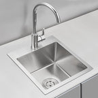 15x17 inch Bar Sink Drop in, Handmade 304 Stainless Steel Sink, R10 Tight Radius - Image 2