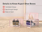 Kuject X-Large Shoe Storage Boxes Organizers Clear Plastic Stackable 12 Pack - Image 5