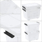 Kiddream 50 Quarts Clear Plastic Latching Boxes - Image 3