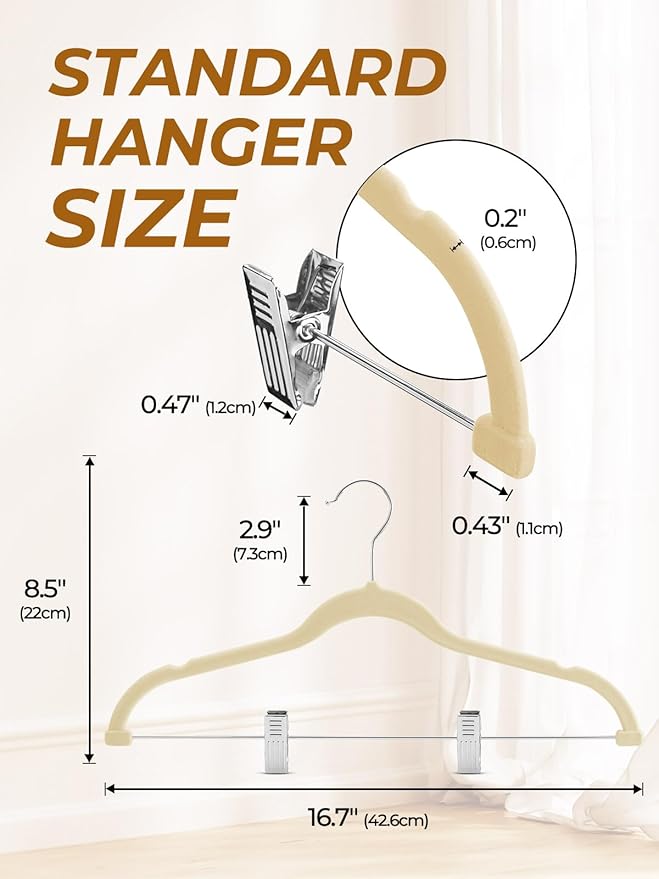 HOUSE DAY Velvet Skirt Hangers 12 Pack, Space Saving Slim Shorts Hanger - Image 8