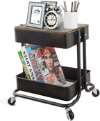 Melody House 2-Tier Metal Utility Rolling Cart Storage Organizer by MelodyHouse