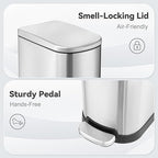 Bathroom Trash Can with Soft-Close Lid 3.5 Gallon Stainless Steel Garbage Can - Image 6