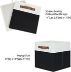 HNZIGE Cubes Storage Bins Set of 4, 11 x 11 Fabric Storage Cube Baskets - Image 2