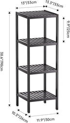 SMIBUY Bathroom Storage Shelf, 4-Tier Bamboo Rack Organizer - Image 3