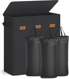 SONGMICS 42.2 Gallon Laundry Hamper, 3-Compartment Laundry Basket Sorter by SONGMICSbySONGMICSHOME