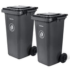 32 Gallon Trash Can with Wheels Outdoor Garbage Can with Lid and Wheels Locking by PlasticPrince
