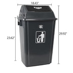 18 Gallon Grey Commercial Trash Can - Image 2