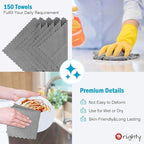 Orighty Grey Microfiber Cleaning Cloth, 150 Pack Highly Absorbent Cleaning - Image 5