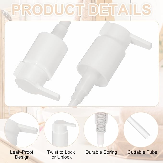 uxcell 4 Pcs Soap Dispenser Pump Heads, Hand Soap Dispensers Top Pumps - Image 3
