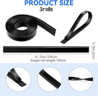 3 Rolls Squeegee Replacement Rubber Blades 41 Inch Silicone Black Blade - Image 2
