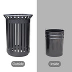 Outdoor Metal Slatted Trash Receptacle, Waste Receptacle，Commercial Trash Cans - Image 5