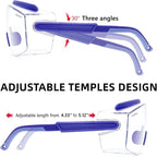 UKNOW Safety Goggles Over Glasses, Safety Glasses Anti Fog Wraparound Eye - Image 4