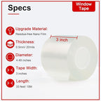 Transparent Window Weather Sealing Tape 3 Inch x 33 FT Weather Stripping - Image 2