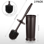 HAMITOR Toilet Bowl Brush Holder Set: 2 Pack Modern Deep Cleaning Bathroom - Image 9