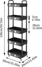 Laiensia Storage Cart, Mobile Shelving Unit Cart - Image 7