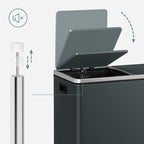 SONGMICS Trash Can, 2 x 8 Gallon Garbage Can - Image 4