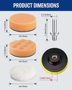 WORKPRO 3 Inch Drill Buffing Pad Kit - Image 2