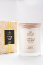 Vanilla Candle - 9.7 oz /275g Vanilla Scented Candle in Cream Frosted Glass Jar - Image 8