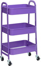 AGTEK Makeup Cart, Movable Rolling Organizer Cart, 3 Tier Metal Utility Cart by AGTEK