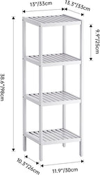 SMIBUY Bathroom Storage Shelf, 4-Tier Bamboo Rack Organizer - Image 3
