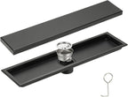 uxcell Rectangular Shower Drain, Brushed 304 Stainless Steel Odor-Proof Floor by uxcell
