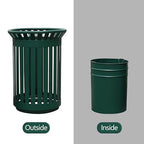 Outdoor Metal Slatted Trash Receptacle, Waste Receptacle，Commercial Trash Cans - Image 5