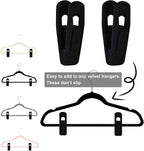 Black Velvet Hangers Clips 40 PCS, Pants Hangers Velvet Clips Easily Add to - Image 2