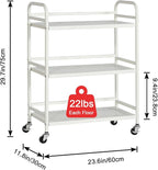 HDANI 3 Tier Metal Rolling Heavy Cart Supports 40 Lbs Per Tier, Rolling Cart - Image 6