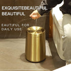 Household Swing Gold Bathroom Trash Can，Brushed Stainless Steel，10 L/3 - Image 2