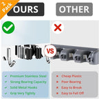 ZONGOOL 2 Pack 3 Racks and 4 Hooks Mop and Broom Holder Wall Mount, Heavy Duty - Image 5
