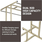 MyGift 4ft Tall Brass Tone Stainless Steel Freestanding Garment Rack, Heavy - Image 2