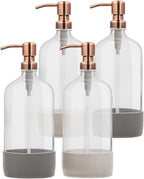 32 oz Glass Pump Bottle Rustproof Stainless Steel Pump, and Lids. Modern by KITCHENTOOLZ